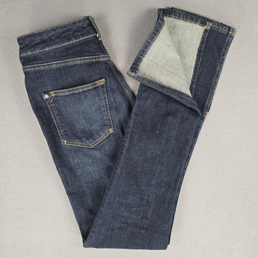 Pilcro Jeans Womens 26 Blue Dark Wash Skinny Split Ankle Hem Anthropologie